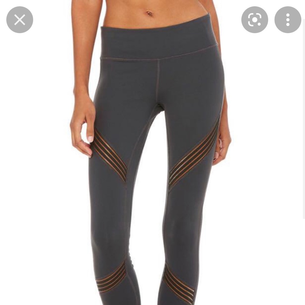 Women's Gray Leggings with Sheer Accents